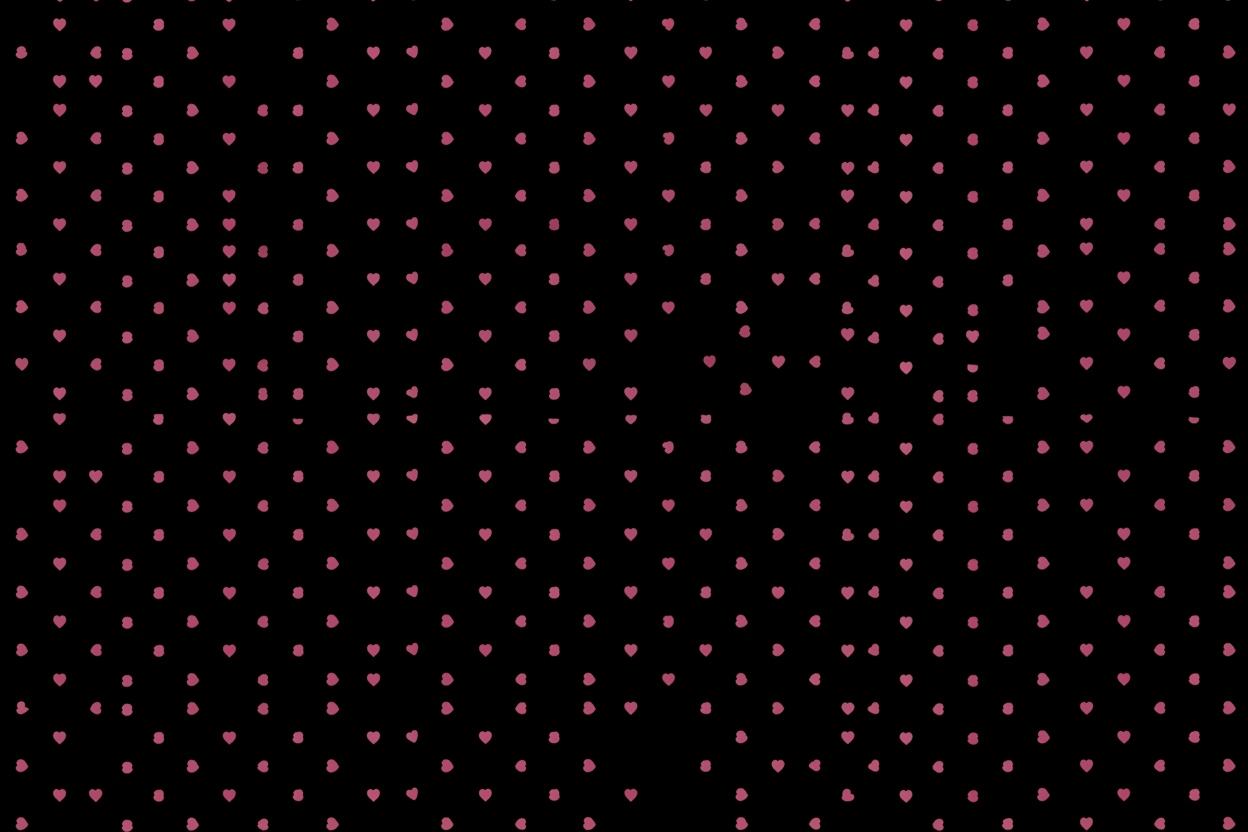 small pink love hearts on black background