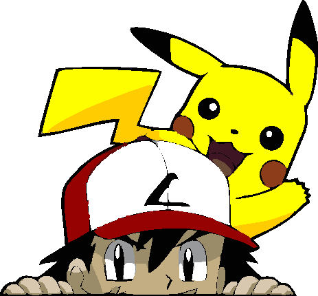 ASH KETCHUM & PIKACHU PEEKING (POKEMON) Decal - Strictly Static